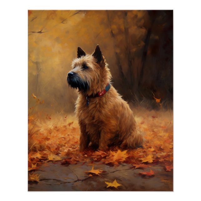 Póster Cão de Terapia da Baía de Chesapeake no Outono (Frente)