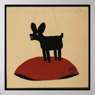 Póster Cão de vista engraçado impar - ilustração de l