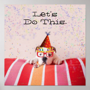 Póster Cão do aniversário
