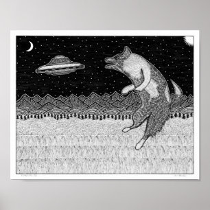 Póster Cão do disco de vôo