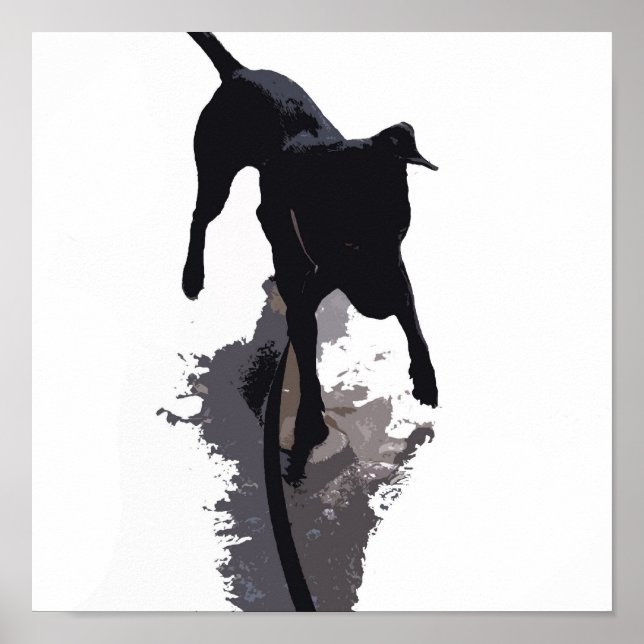 Póster cão e sombra posterizados (Frente)