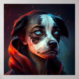 Poster Cão fanatsy fêmea affiche