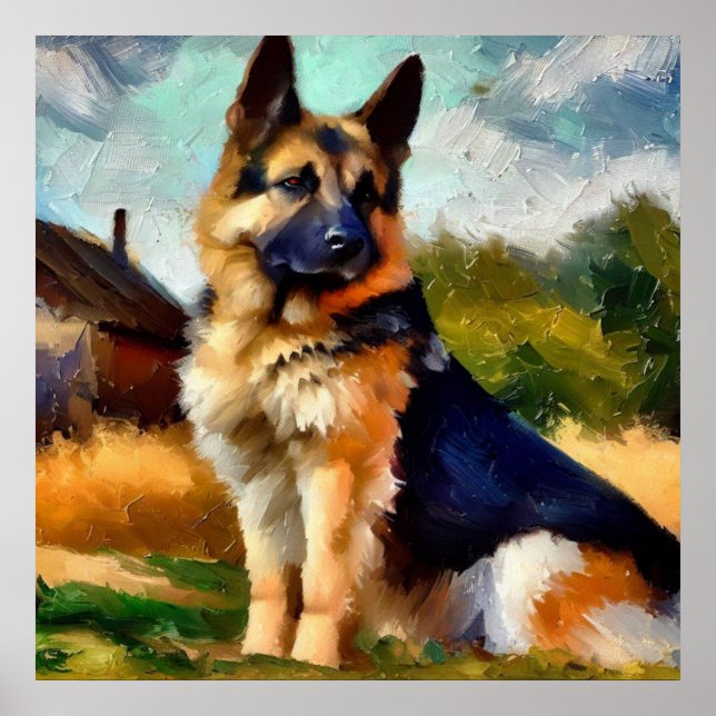 Poster Cão german shepherd (Frente)