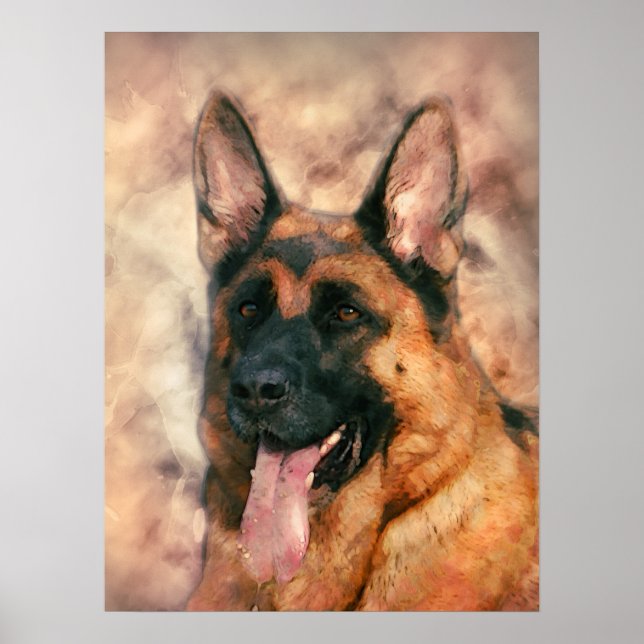 Póster Cão german shepherd - GSD (Frente)