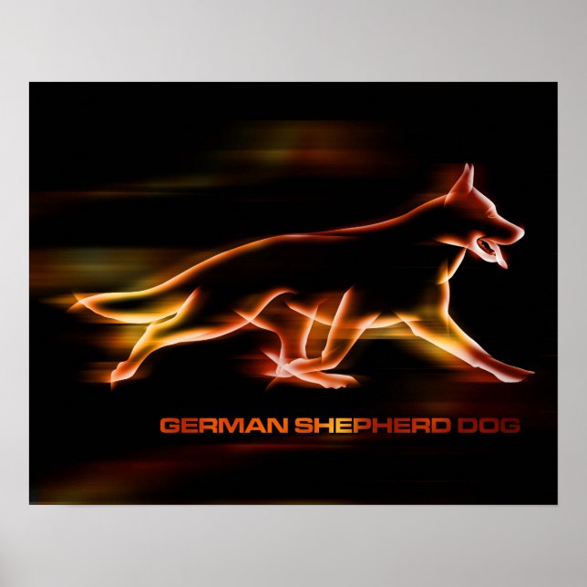 Poster Cão german shepherd - poesia em movimento (Frente)