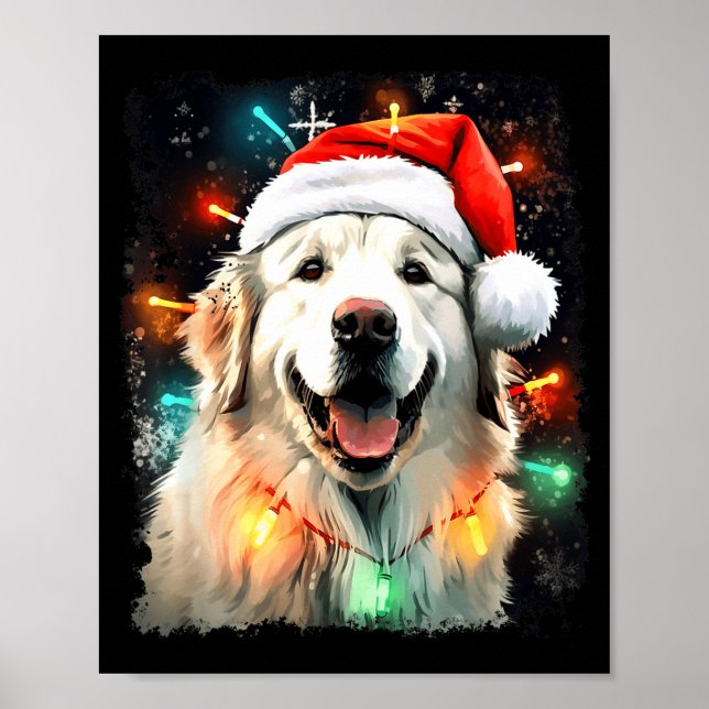 Poster Cão Grande Pirenéus Natal  (Frente)