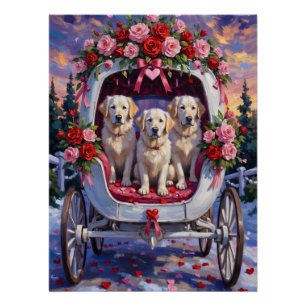 Póster Cão Great Pyrenees Dia dos Namorados