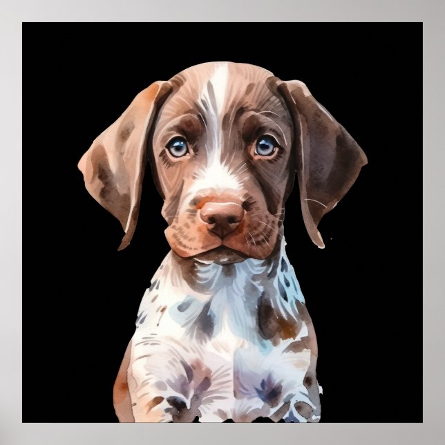 Poster Cão ilustrado e bonito (Frente)