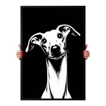 Cão Italiano Greyhound Pop Art Branco & Estética P