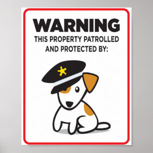 Póster cão no sinal da guarda