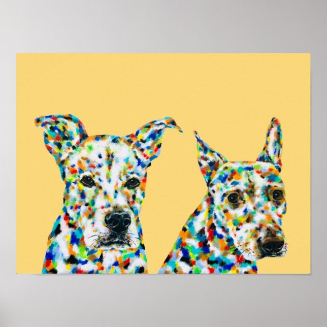 Poster Cão Pastor Alemão Shar pei e Pitbull Lab Mix  Post (Frente)