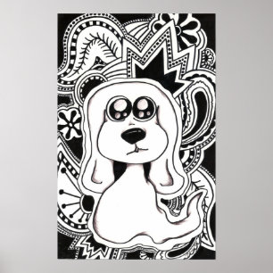 Póster Cão psicadélico