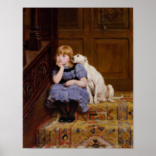 Póster Cão que consola a menina - simpatia por R.Briton