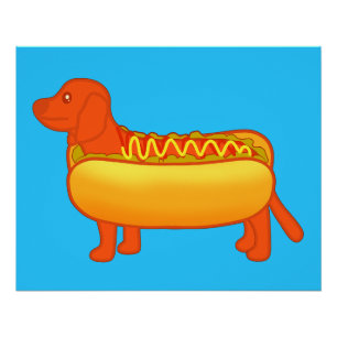 Póster Cão Quente Adorável Dachshund