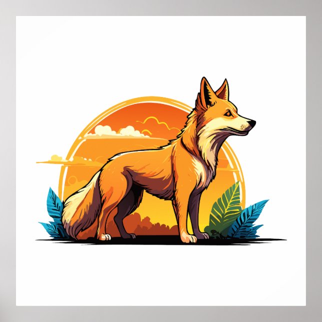 Poster Cão selvagem australiano dingo (Frente)