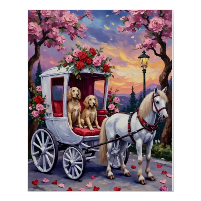 Póster Cão Setter Inglês Dia dos Namorados (Frente)