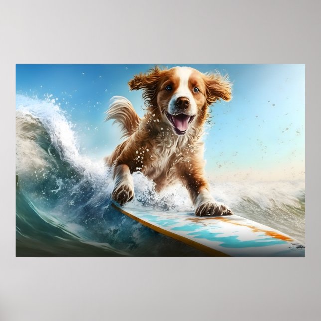 Poster Cão surfador (Frente)