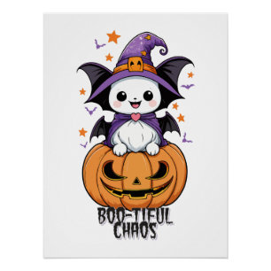 Póster Caos Bonitos Morcegos, Chapéus e Abóboras