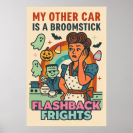 Poster Caos da Cozinha Retro Witchy