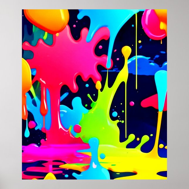 Poster Caos de Drivers de Splash de Neon Paint (Frente)