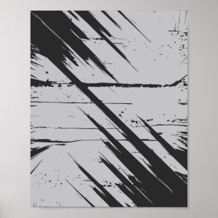 Poster Caos Dinâmico de Traços Pretos