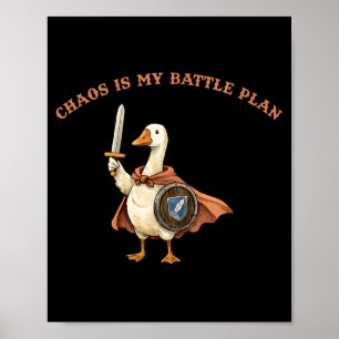 Poster Caos é Meu Plano de Batalha Jogador Confiante