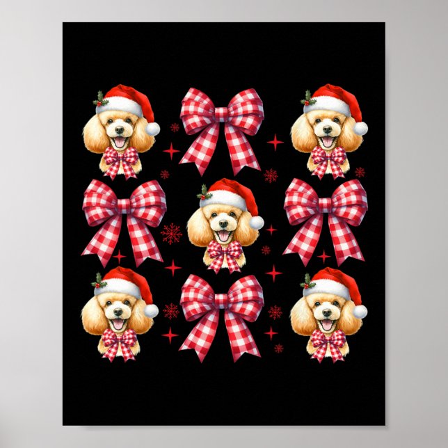 Poster Cãozinho Cachorro Vermelho Xadrez Arco Natal F (Frente)