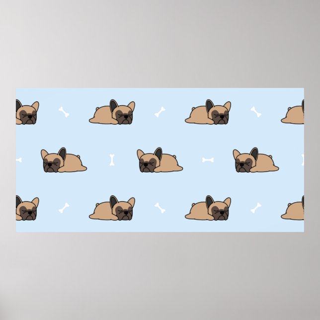 Poster Cãozinho-de-bico-francês, bonito, dormindo sem sol (Frente)