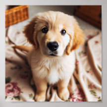 Cãozinho do ouro Retriever com olhos de cachorrinh
