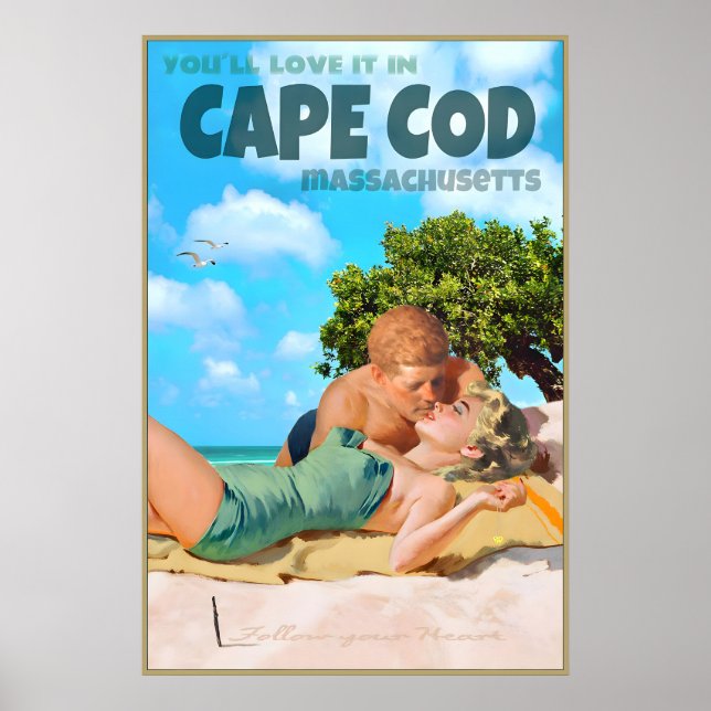 Poster Capa Cod Massachusetts Cartaz de Viagem Marilyn (Frente)