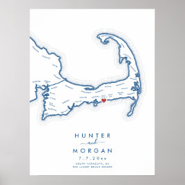Poster Capa de Casamento Red Jacket Cape Cod Marinha Cart
