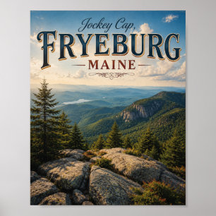 Poster Capa de Jóquei Fryeburg Maine Vista de Montanha Vi