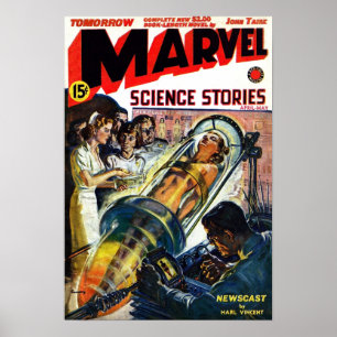 Poster Capa de Norman Saunders de Marvel Science Stories