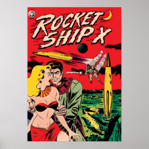 Poster Capa de Quadrinho de Ficção Científica Vintage Fog