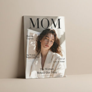 Poster Capa de Revista de Luxo Personalizada para Mãe Est