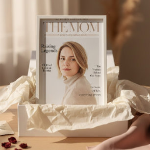 Poster Capa de Revista Personalizada de Luxo para o Dia d