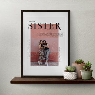Poster Capa de Revista   Presente para Irmãs Foto Colagem