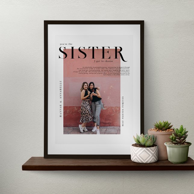 Poster Capa de Revista | Presente para Irmãs Foto Colagem (Criador carregado)