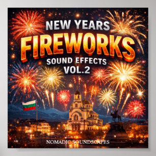 Poster Capa do Álbum Efeitos Sonoros de Fogos de Artifíci