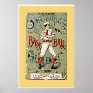 Poster Capa do Guia Spalding de Beisebol de 1889 Estilo V