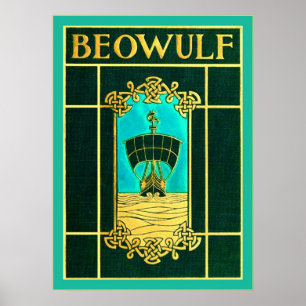 Poster Capa do livro do vintage do ~ de Beowulf