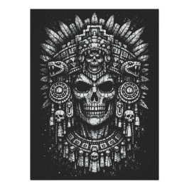 Póster Capacete de Caveira Asteca por BurnsInHell
