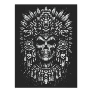Póster Capacete de Caveira Asteca por BurnsInHell