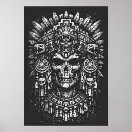 Poster Capacete de Caveira Asteca por BurnsInHell