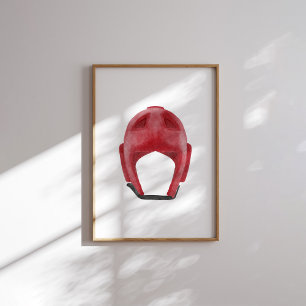 Poster Capacete de faísca de vintagem de aquarelas