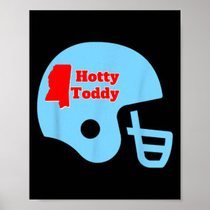 Poster Capacete de Futebol Hotty Toddy Com Contorno do Es