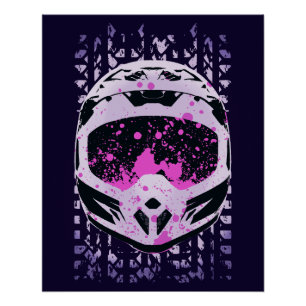 Póster Capacete de moto de saia-gráfica