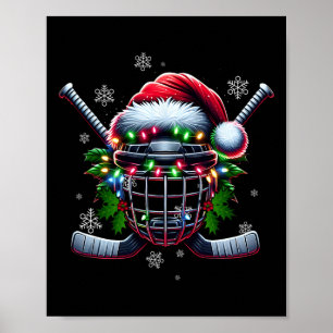 Poster Capacete de Natal de Hóquei no Gelo Chapéu de Papa