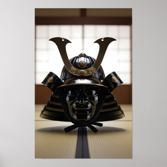Poster Capacete de Samurai Japonês (Frente)