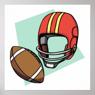 Poster capacete do vermelho do futebol